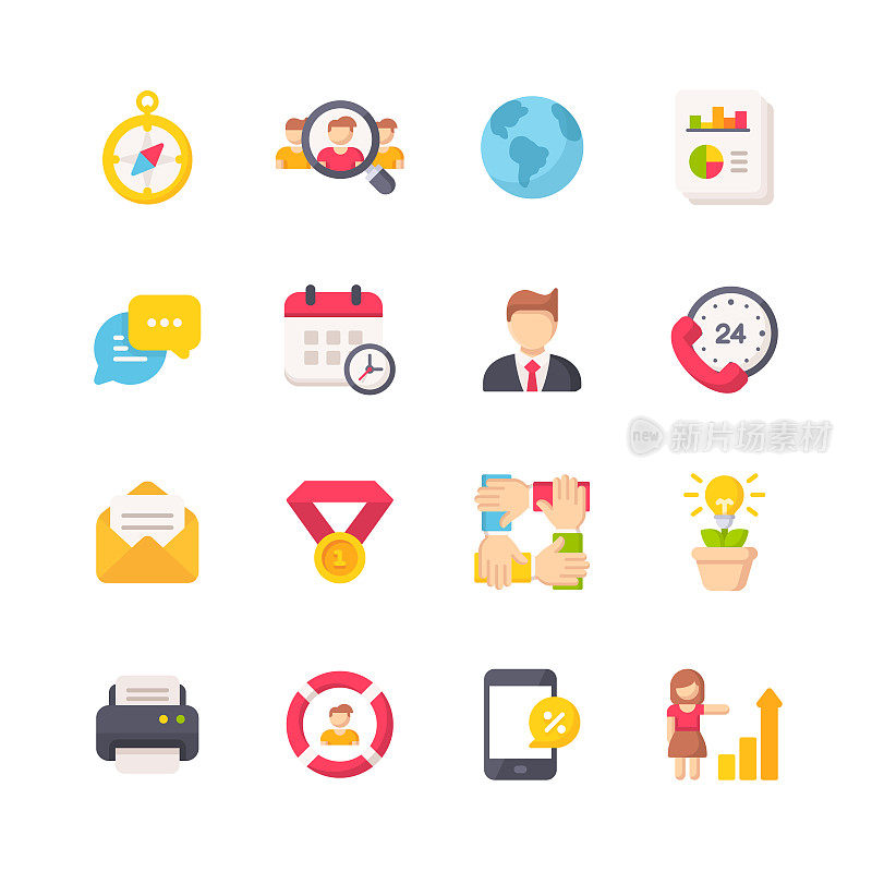 Business Flat Icons. Material Design Icons. Pixel Perfect. For Mobile and Web. Contains such icons as Job Hunting, Human Resources, Deadline, Email, Office, Customer Support.
